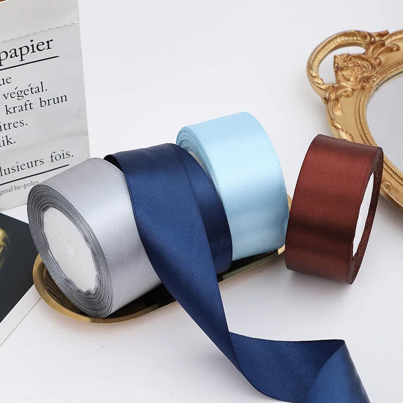 1 2.5  4 cm 25 Yards/Roll Satin Ribbons For Crafts Bow Handmade Gift Wrapping Christmas Wedding Decorative gift Ribb
