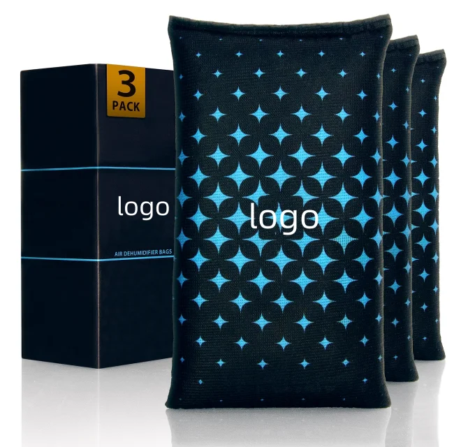 3-Pack Rechargeable Desiccant Dehumidifier Bag 200g Reusable Silica Gel for Cars Gun Safes Storage Bins Camping Hiking Products