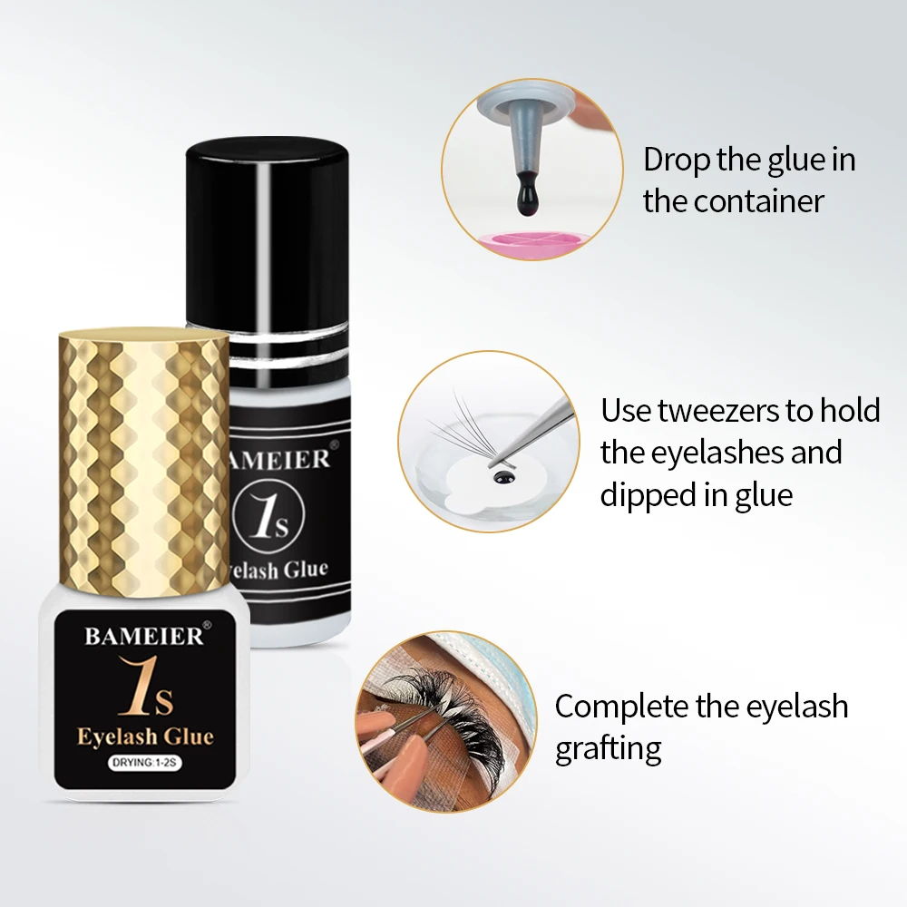 Factory Price 0.02 Sec Lash Adhesive Long Retention Eyelash Extension Glue for Sensitive Eyes