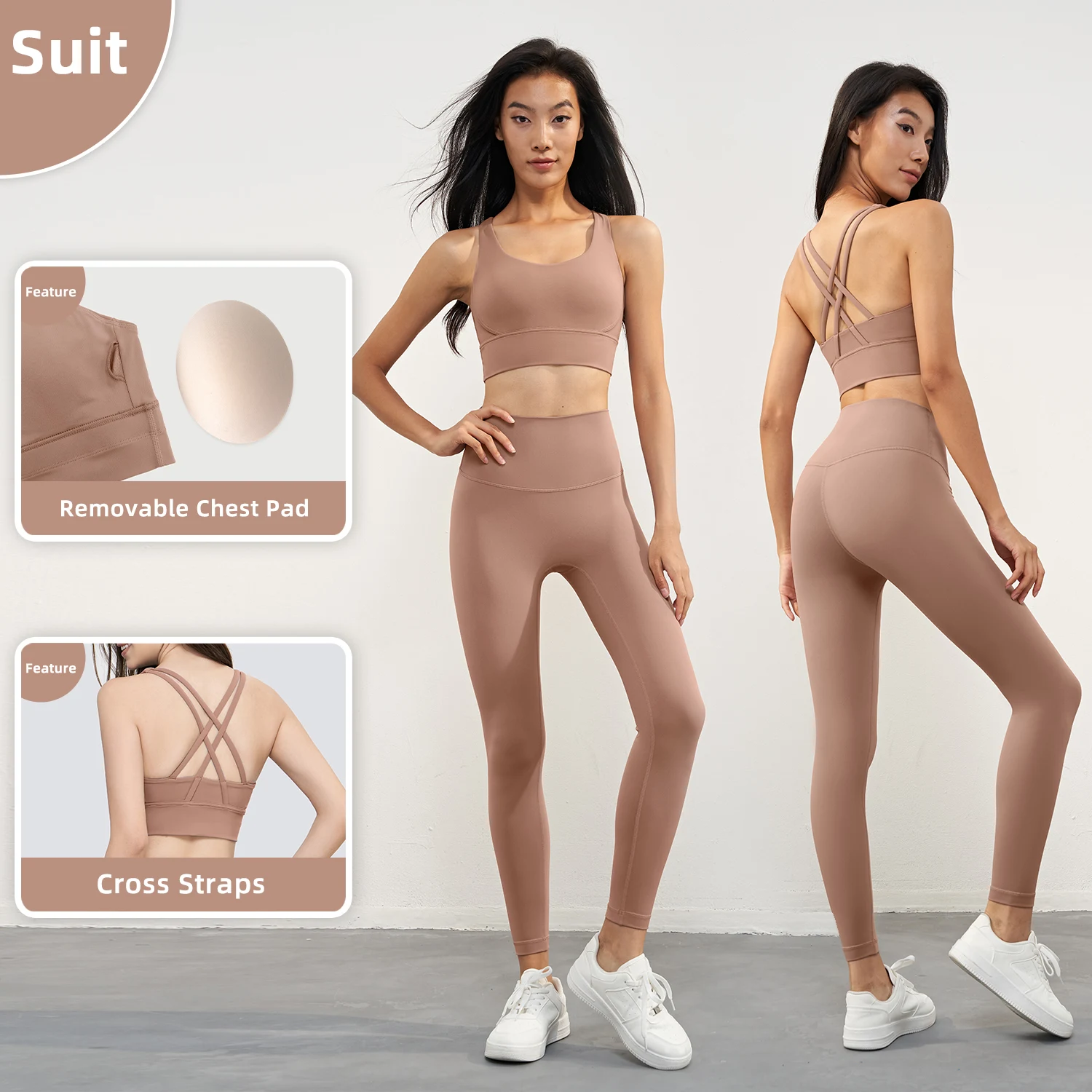 2024 Backless Crop Sports Bras For Women Custom Logo Padded Fitness Workout Gym Tops