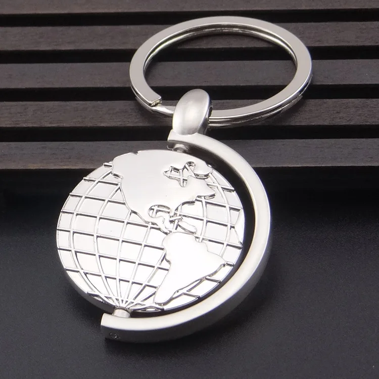 New Fashion Metal Spin Globe Keychains Mini Globe Keyrings Students Gifts