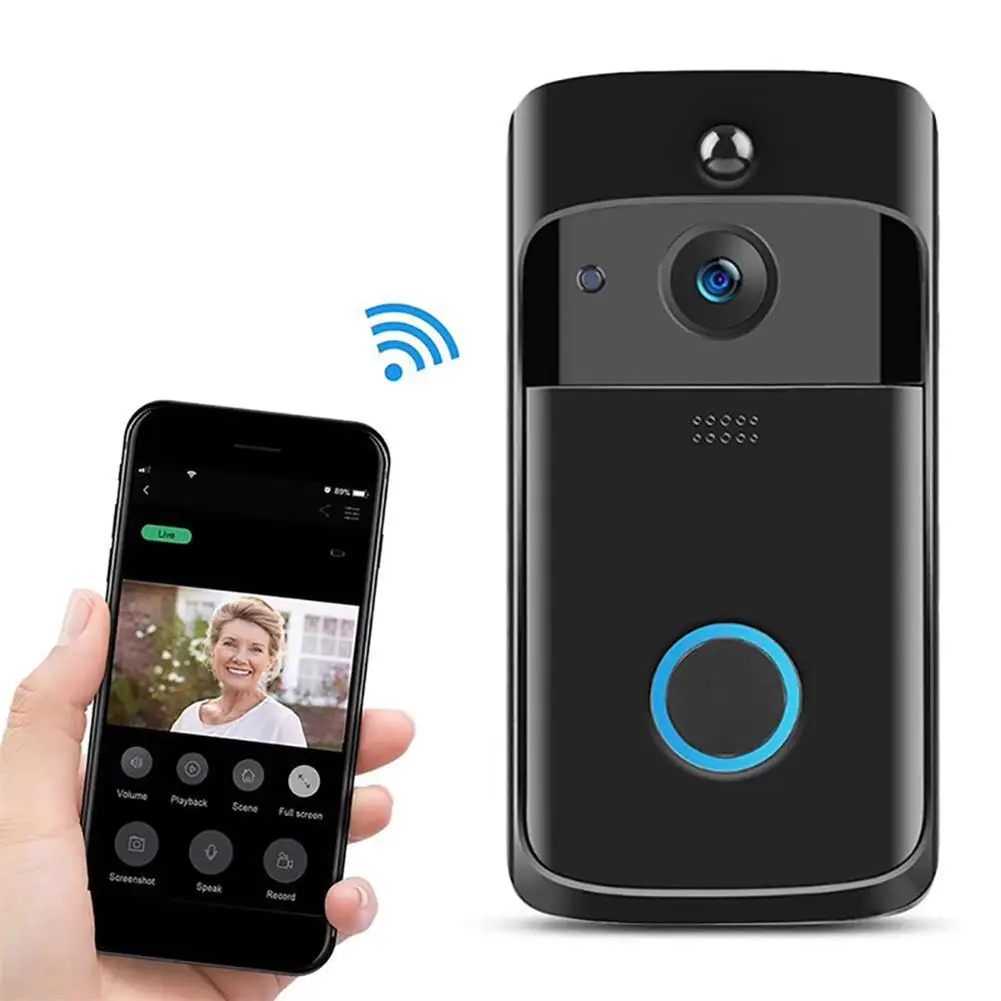 JW159 V5 Video Doorbell Smart Wireless WiFi Security Door Bell Camera Visual Recording Monitor Night Vision Intercom Door Phone