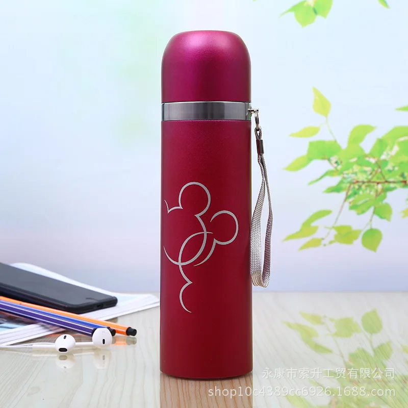 500ML  Stainless Steel Water Bottle Cartoon Thermos Mug Drinkware