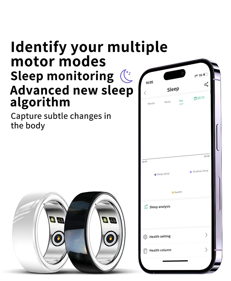 2023 New Smart Health Ring Heart Rate Blood oxygen anillo inteligente Tracking Fitness Men Women Smart Ring For Phone