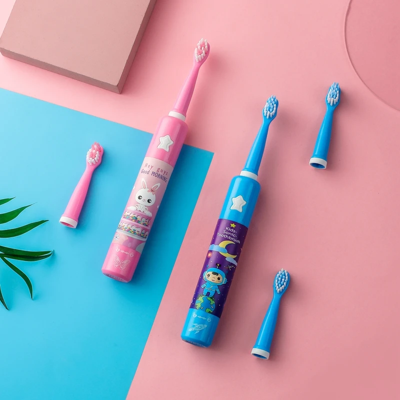 Smart timer long endurance soft bristles cartoon ultrasonic music kids electric child sonic toothbrush