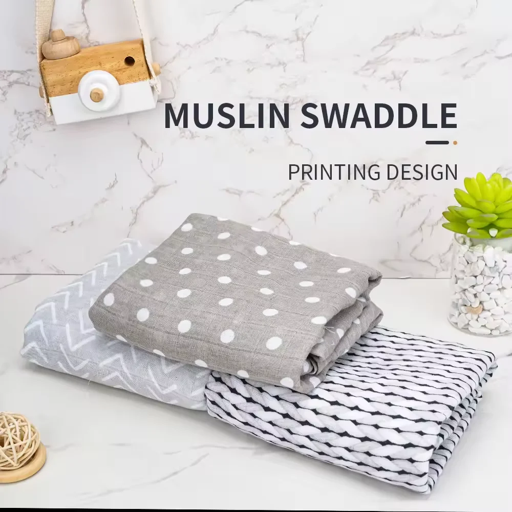 Manufacturer Muslin Swaddle Blankets 120 cm 100% cotton Soft Baby Muslin Blanket