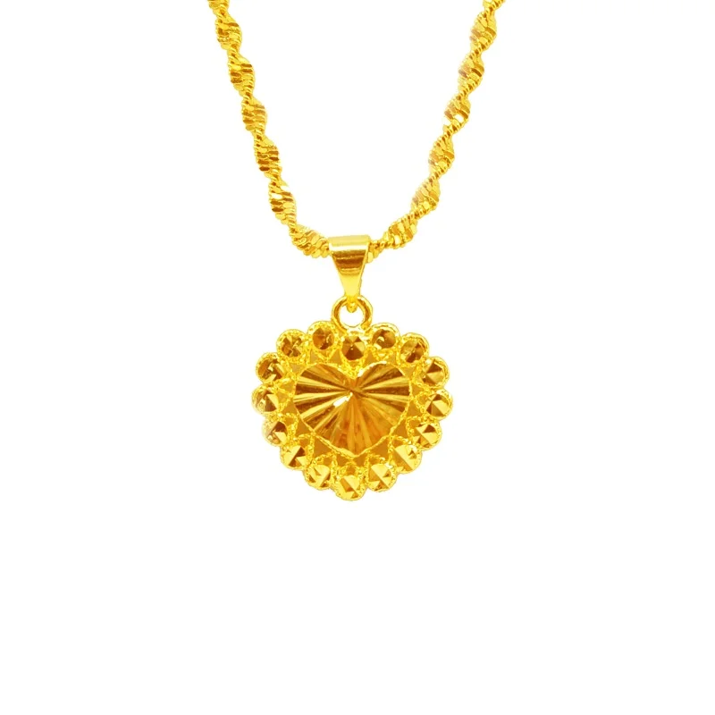 Dropshipping Fashion Gold Necklace for Women Wedding Jewelry Heart Shaped Pendant Necklace Choker Fine Jewelry Gifts