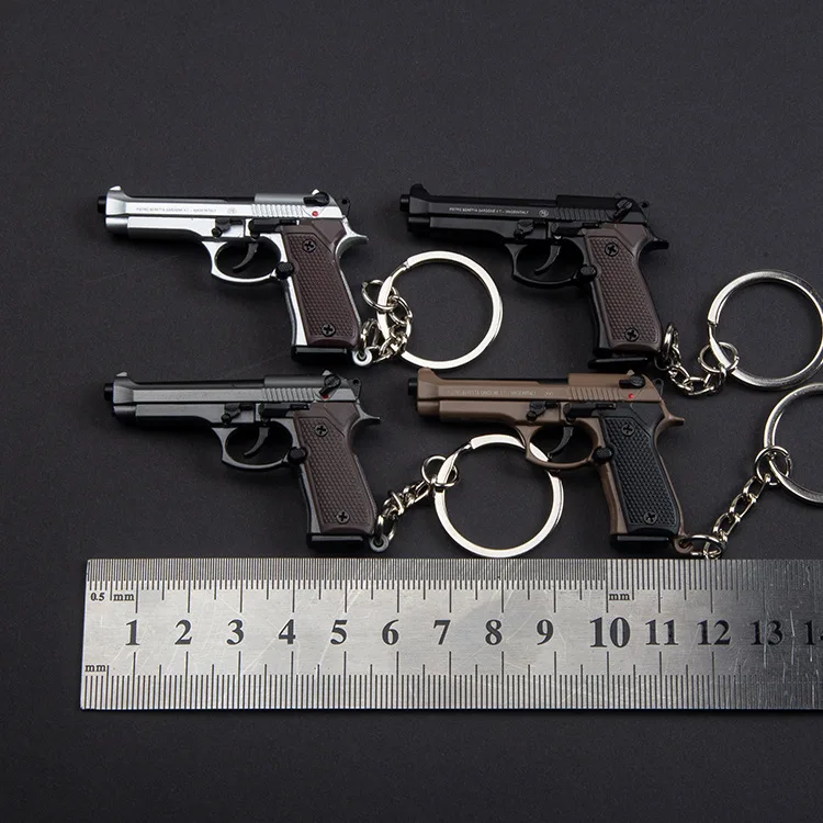 Beretta WE M92F 1:4 Alloy Gun Model Not Be Fired Detachable Mini Metal Gun Model Keychain Wholesale Metal Hunting Pistol Toys