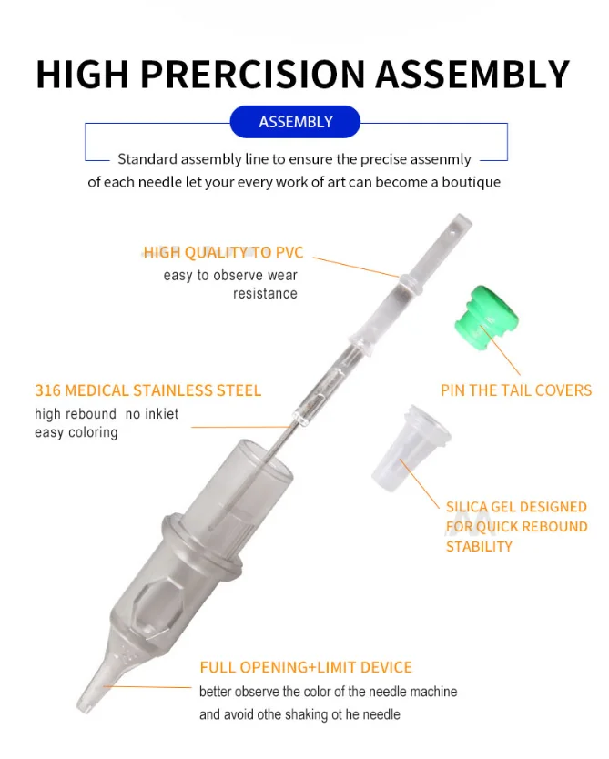 Aurora CHEYENNE HAWK Cartridges Needle Cartridge Tattoo Needles 0.35mm Round Liner