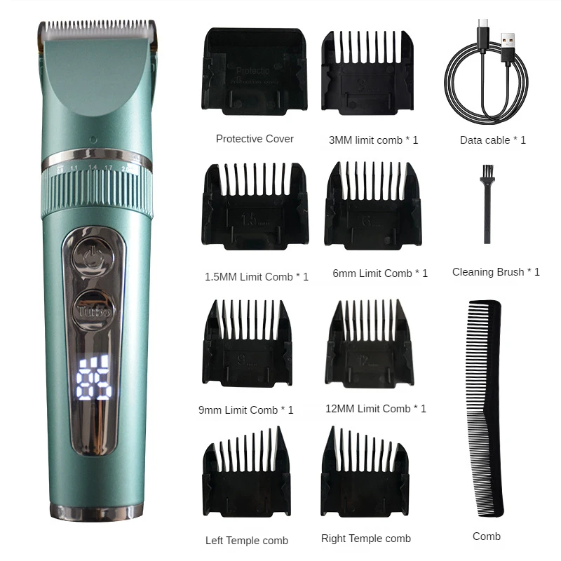 Custom Personalized Adjustable Hair Lcd Digital Display Electric Clippers Hair Trimmers