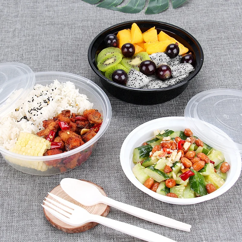 meal prep containers plastic food containers with lids outdoor portable bento lunch box round lunch box