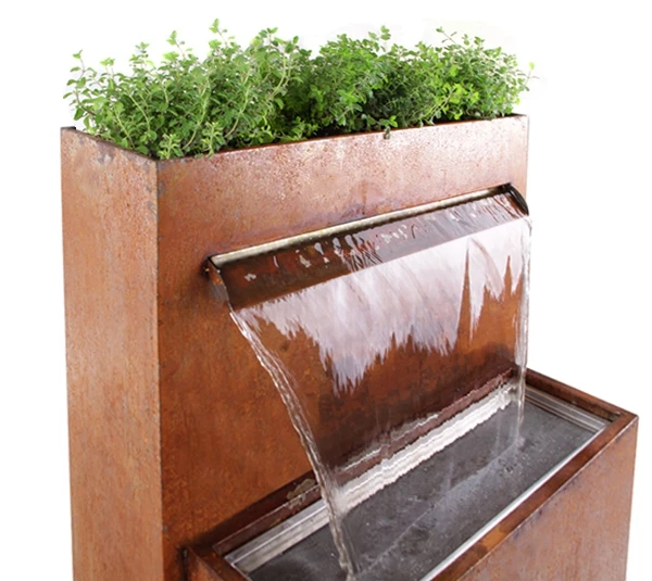 Corten Steel Metal Pool Bowl Water Feature For Interior Decoration