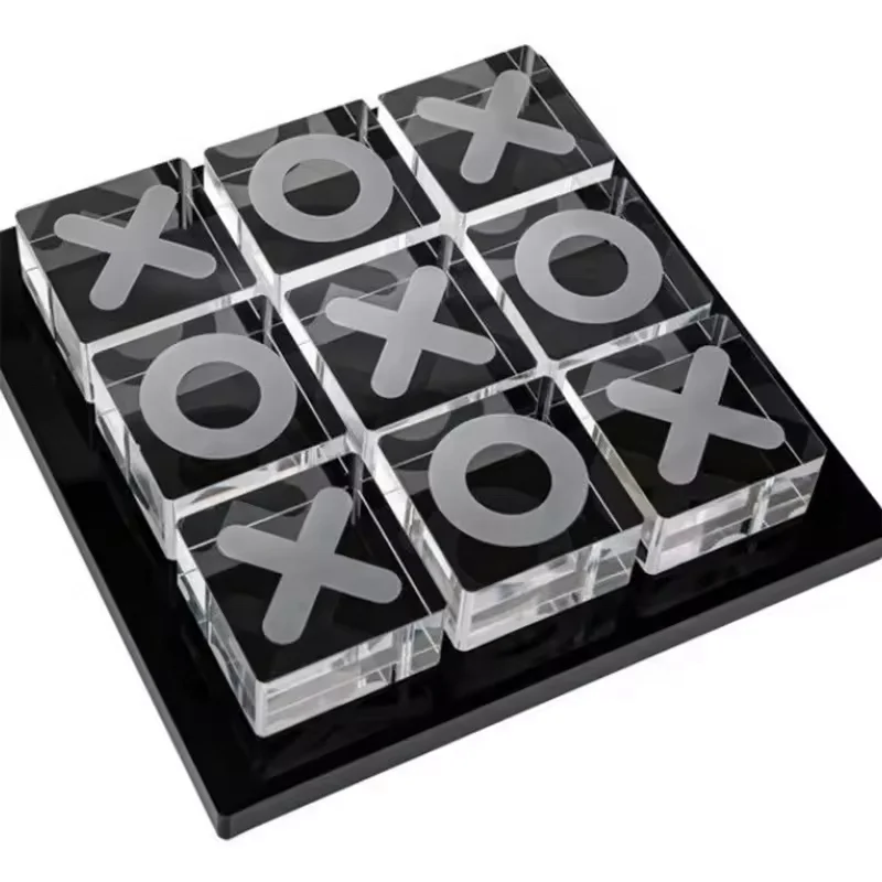 Factory Custom 3D Acrylic Tic Tac Toe And Xo Game Set  Acrylic Naughts And Crosses  Educational Games For Child