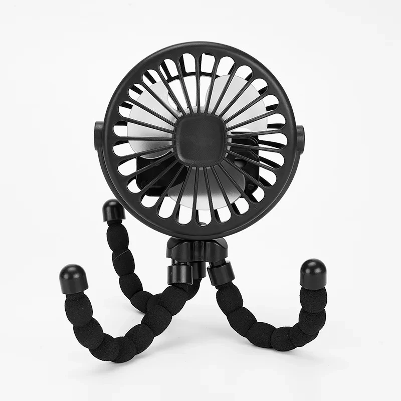 1 PCS Multi-functional Stroller Handheld Mini Fan Portable USB Charging Octopus Stand Variable Styling With LED Lights