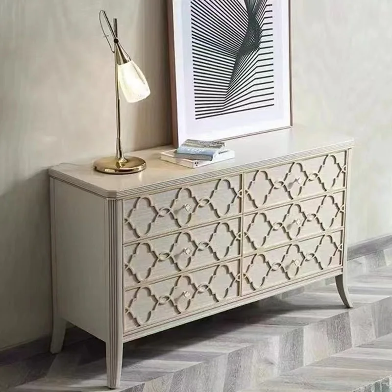 Italian light luxury sideboard modern minimalist living room, dining room side cabinet, solid wood decorative cabinet