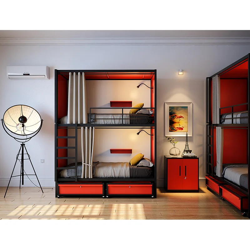 Стальная металлическая Капсульная кровать для отеля, гостиничные спальные подставки, двухъярусная кровать, железная современная мебель для отеля, школьная мебель, 10 комплектов, 5 лет