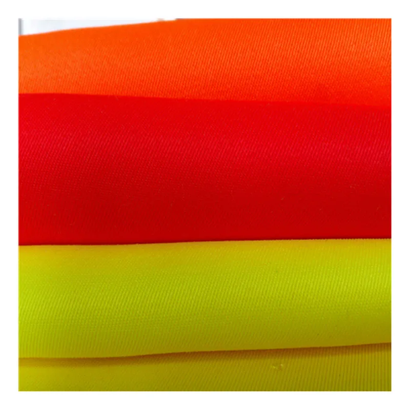 Customize Polyester Twill Gabardine High Visibility Fabric For Hi Vis Waterproof Jacket