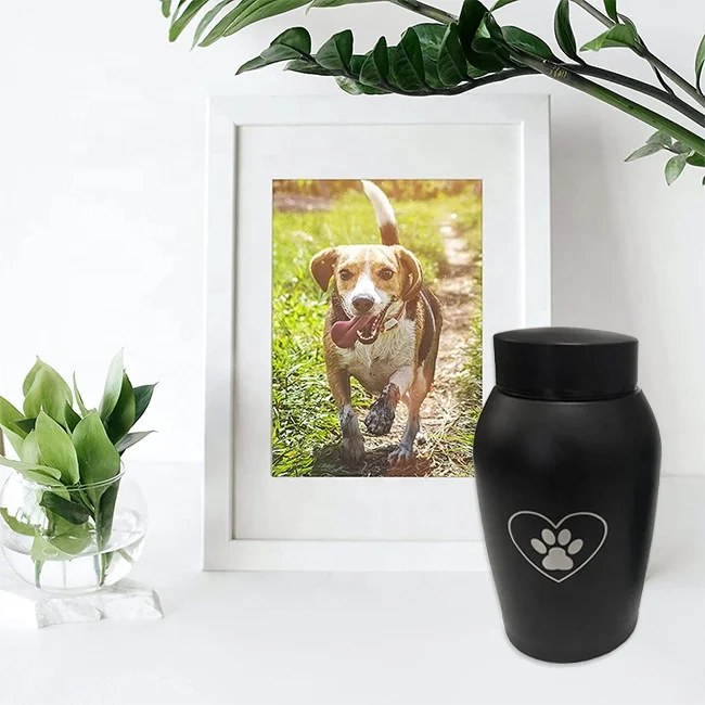 Custom Logo Pet Loss Gifts Memorial Cremation Urn Stainless Steel Keepsake Cat Dog Urn For Pet Ashes