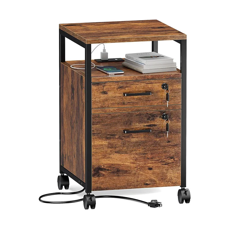 Офисная Мебель промышленный мобильный принтер стенд упрощенный деревянный вертикальный шкаф с 2 ящиками