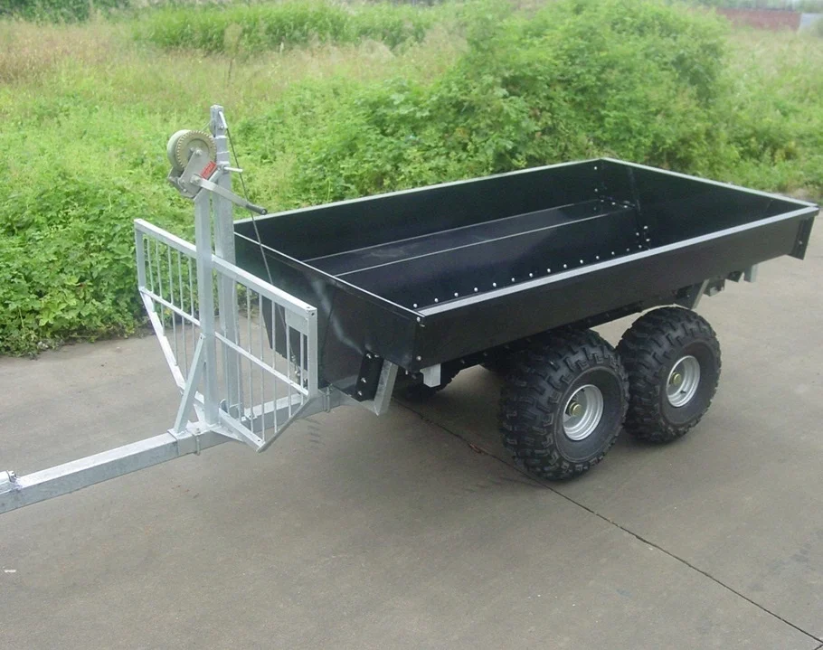 Factory Supply Foldable Tipping Tandem timber trailer TMT020