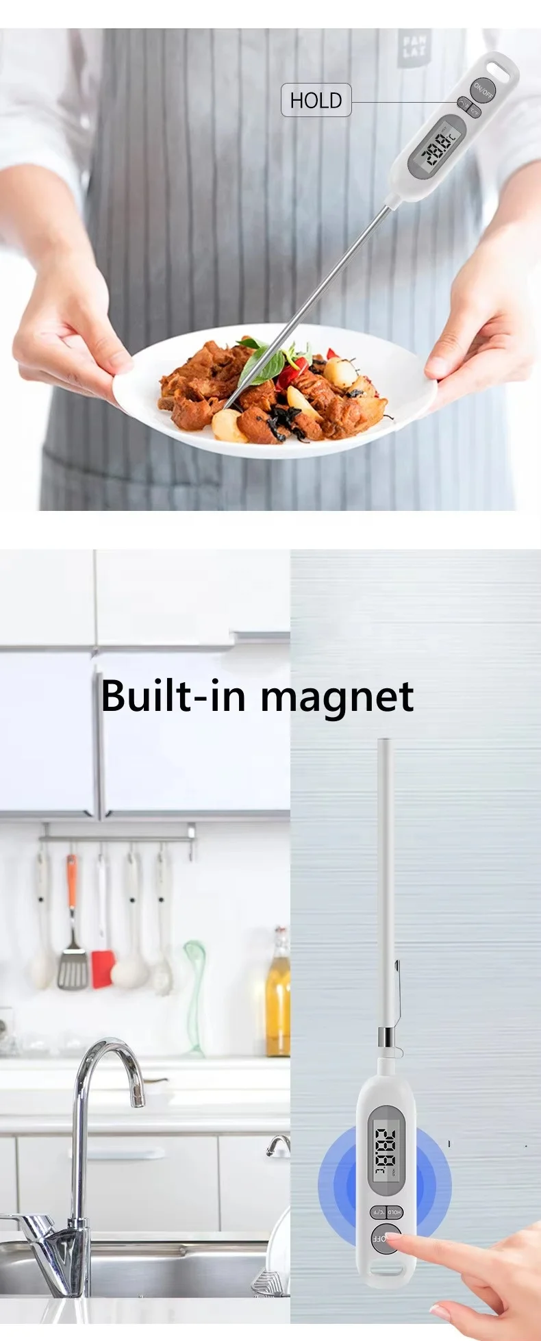 Digital Food Meat Thermometer Liquid Thermometer With Instant Read for sale