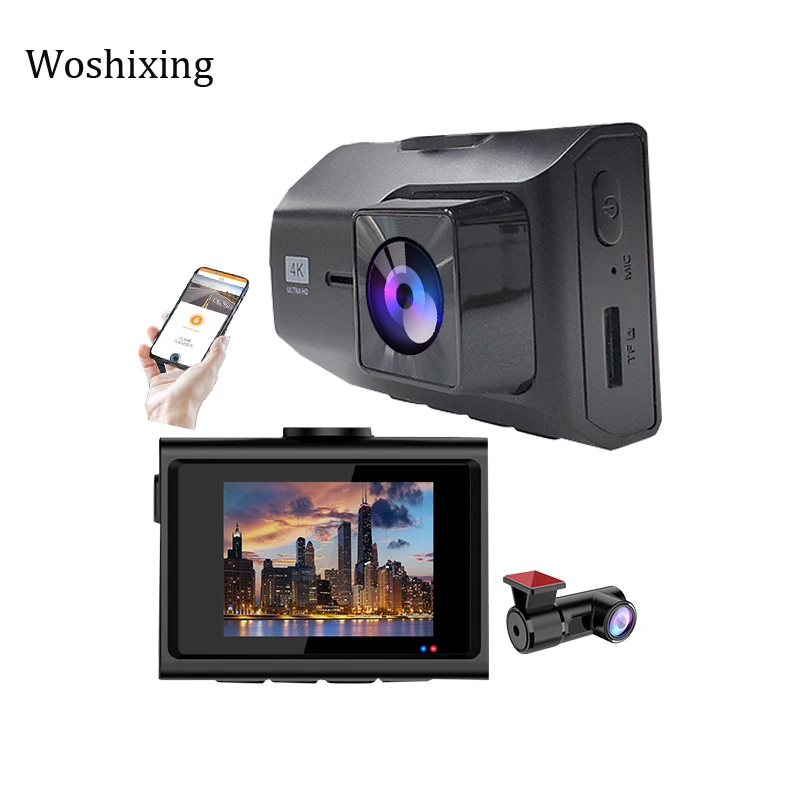 SONY IMX335 Full Hd Dual Dash Cam Screen WIFI GPS Track Driving Recorder Lens Black Box 4k 2 Inch Front 4K 3840*2160P + Back 2K