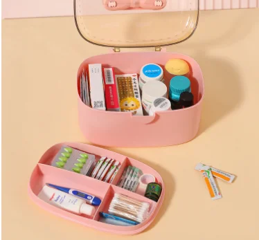 Medicine cabinet Household medicine cabinet Large capacity baby medicine storage box Medical box Portable double-layer first aid
