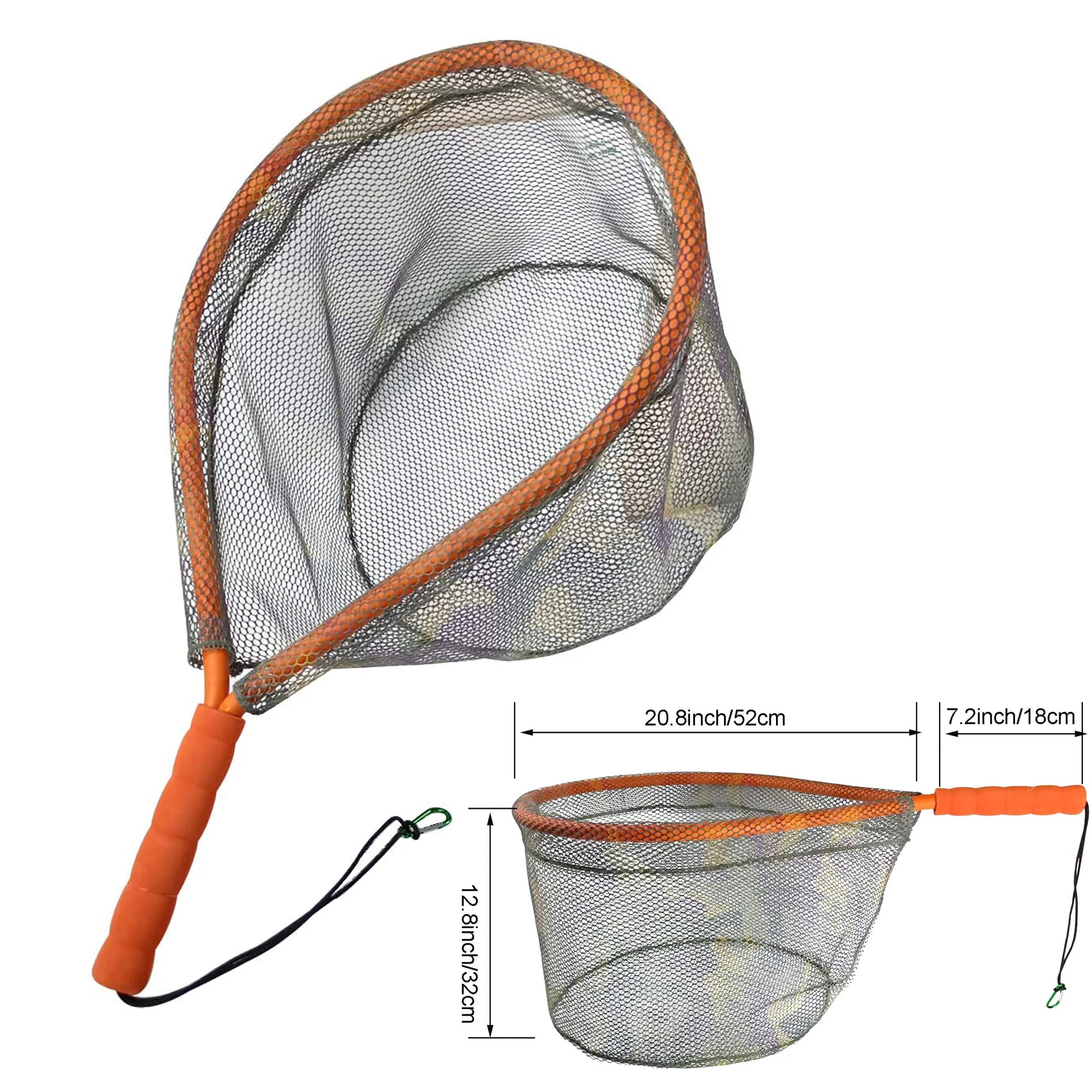 Fly Fishing Float Landing Net With Durable Materials Net Bag Floating For Wade Fish E10