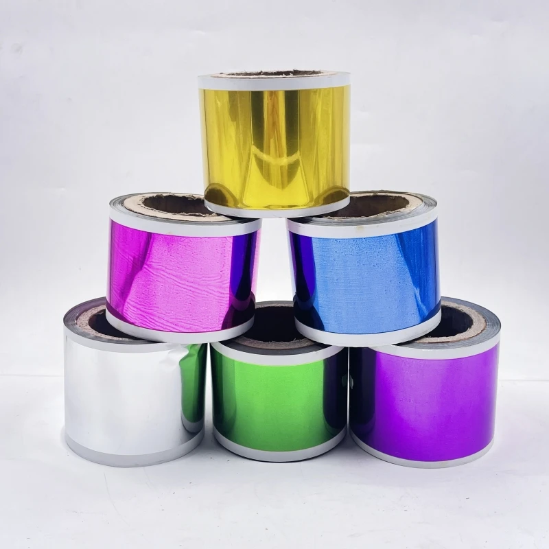 PET bicolor color aluminized wire decorative Aluminum plating Plastic film