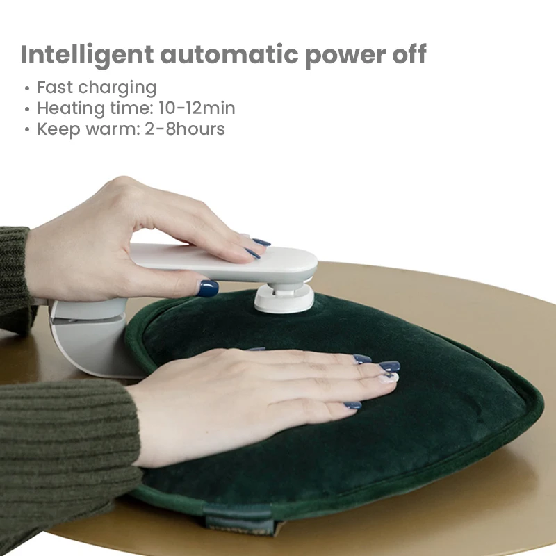 New Design Heart Shape Charging Rechargeable Flannel Electric Hot Water Bottle With Cover for Painful Periods