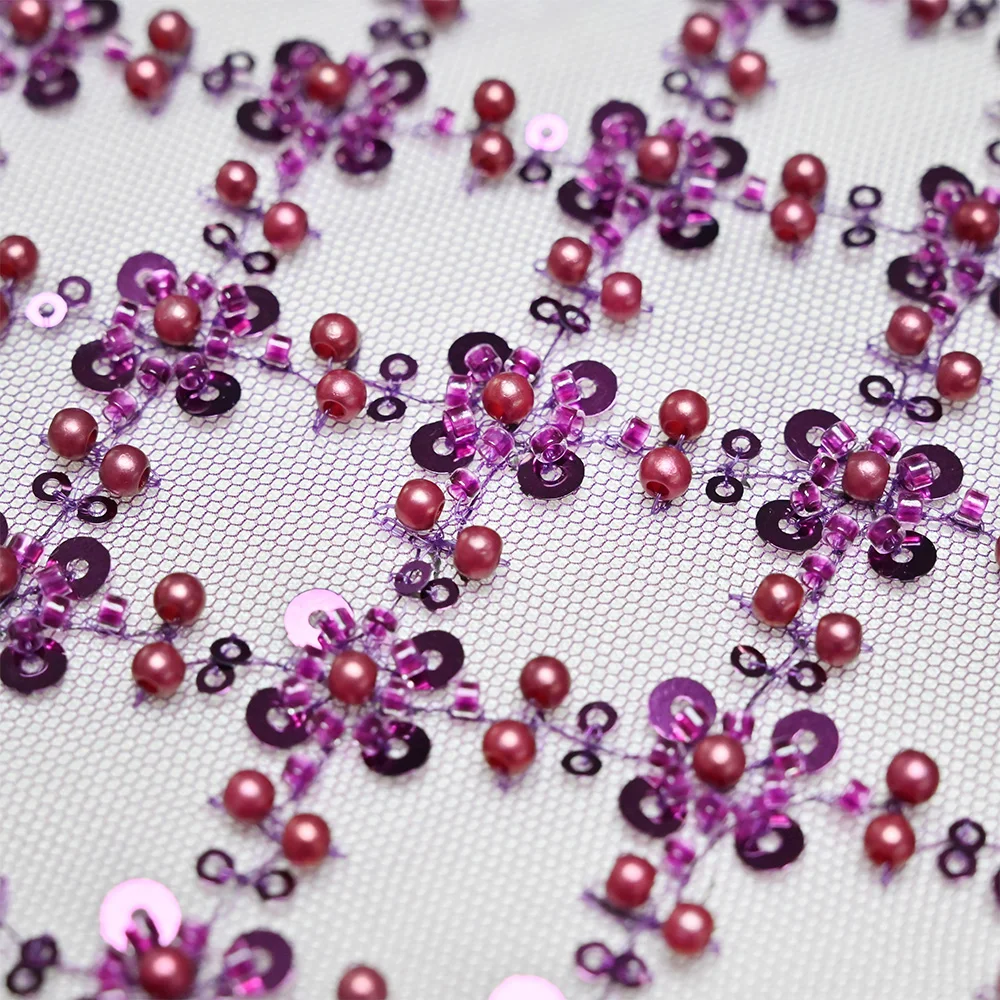 Elegant french shining glitter tela lentejuela lace wedding bridal dress net gleatir sequin lace fabric