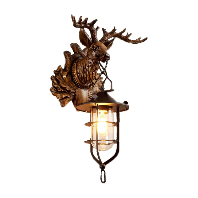 Creative resin antlers shaped led floor solar street lamp