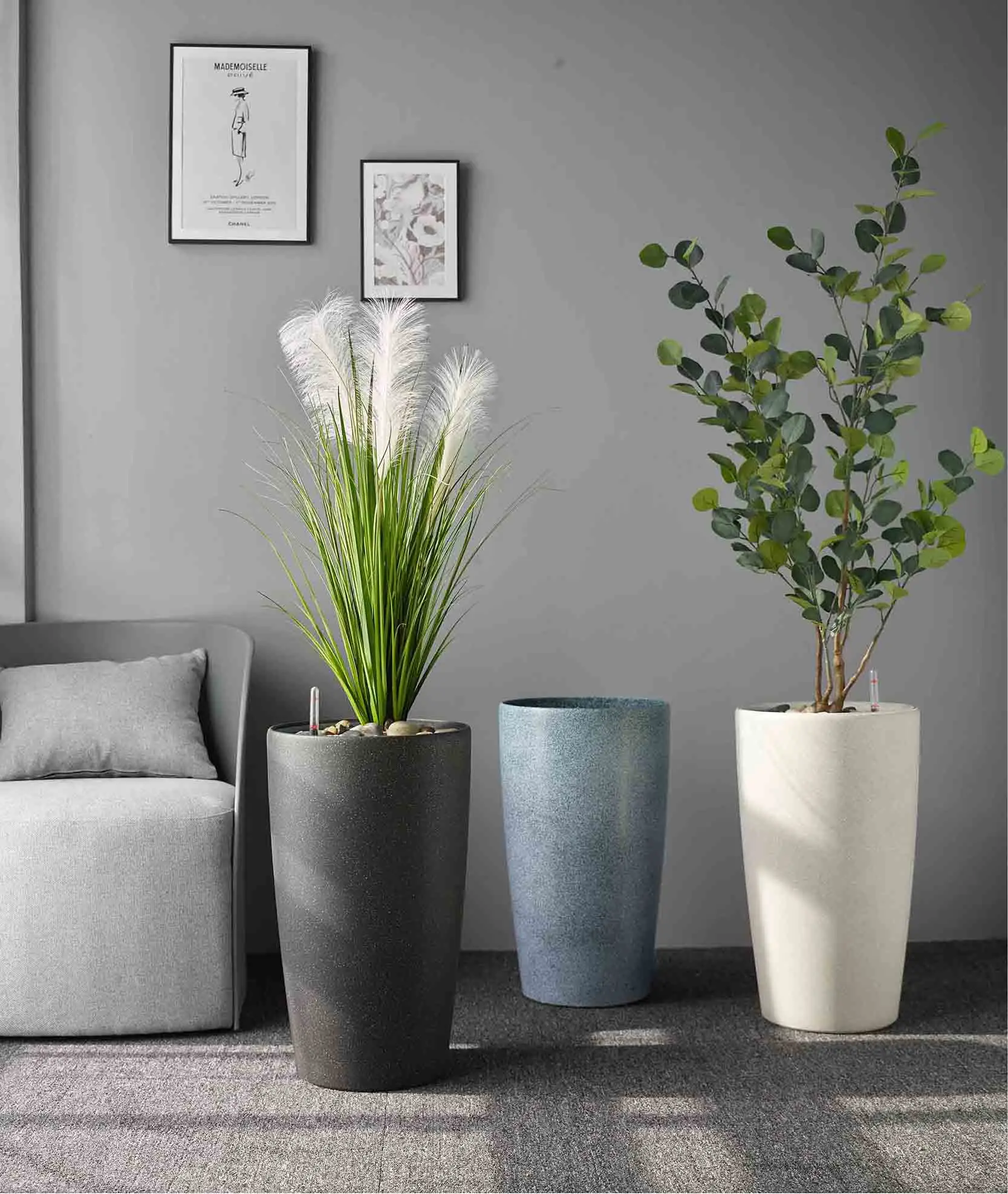 Nordic New Design Home Decor Large Indoor Big Size Macetas White Plastic Flower Vase Pots And Planters For Outdoors Garden