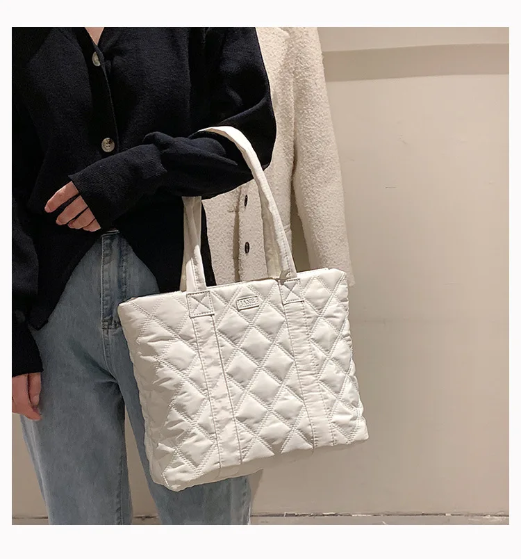 Fawn Shoulder Bag Lingge Handbags Ladies Handbags Pu Plaid Chain Bag Large Capacity Bag