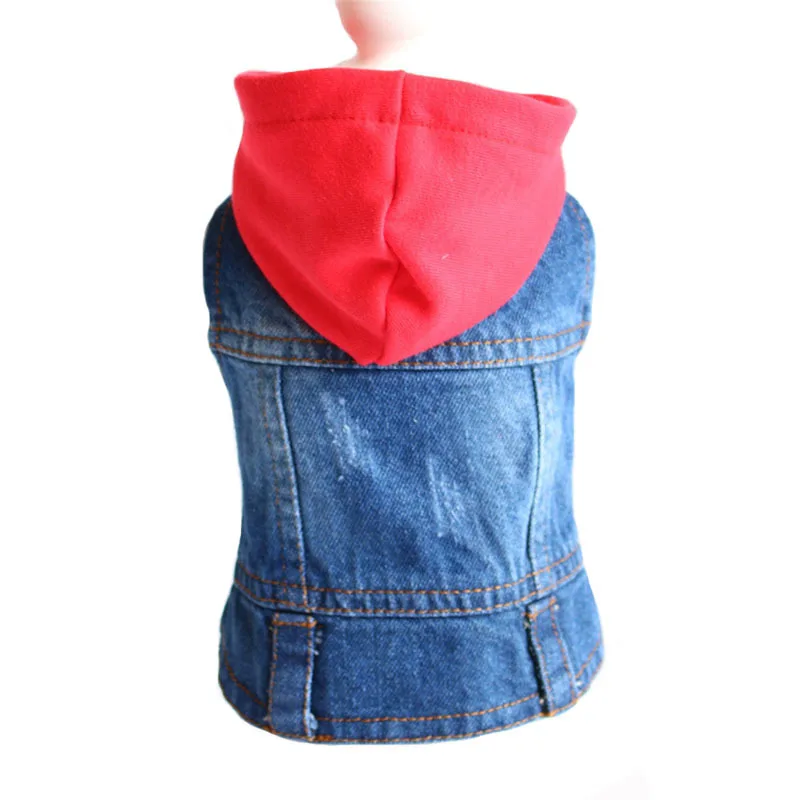 Fashionable Jeans Small Dogs Teddy Pet Puppy Clothes Dog Denim Vest Pet Jeans