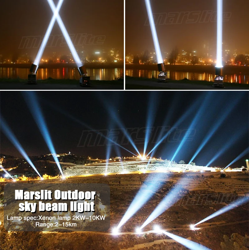 Search Light Outdoor 1KW 3KW 7KW 10KW Sky Beam Light Outdoor Waterproof Super Sky Tracker Beam Search Light