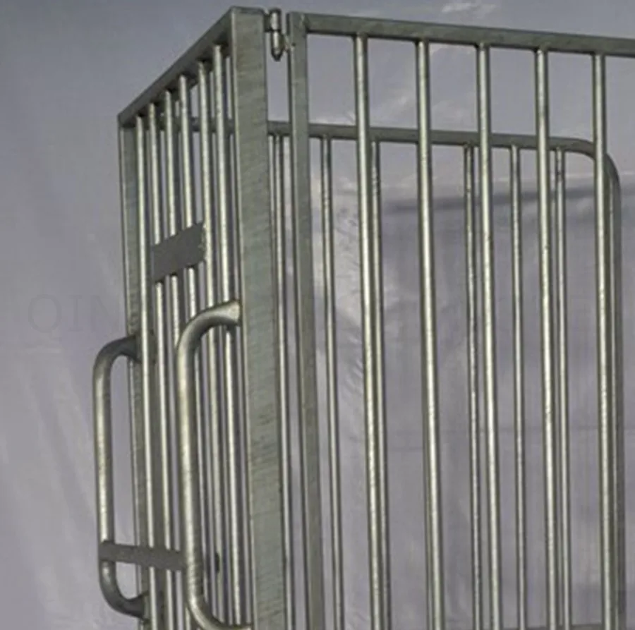 BHK27 3 Sides Foldable and Nestable  Steel Transport Metal Rolling Trolley Cage