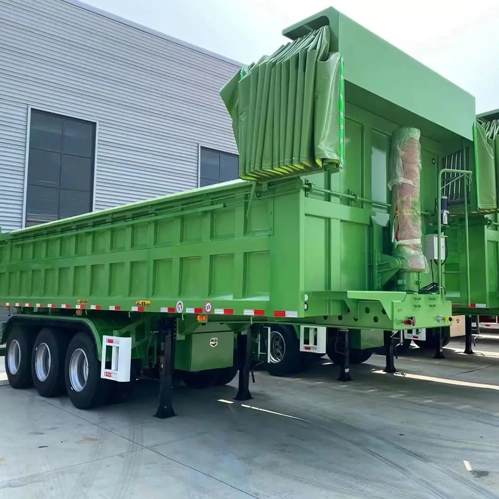 v type dump trailer 9 meters dump semi trailers hydraulic cylinder with pump dump trailer