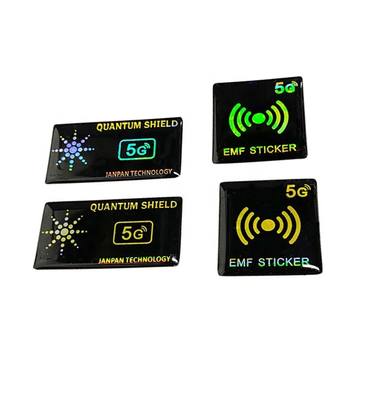 Custom Logo Negative Ions EMF Protection Mobile Phone 24K Gold Anti Radiation Sticker for Mobile Phone