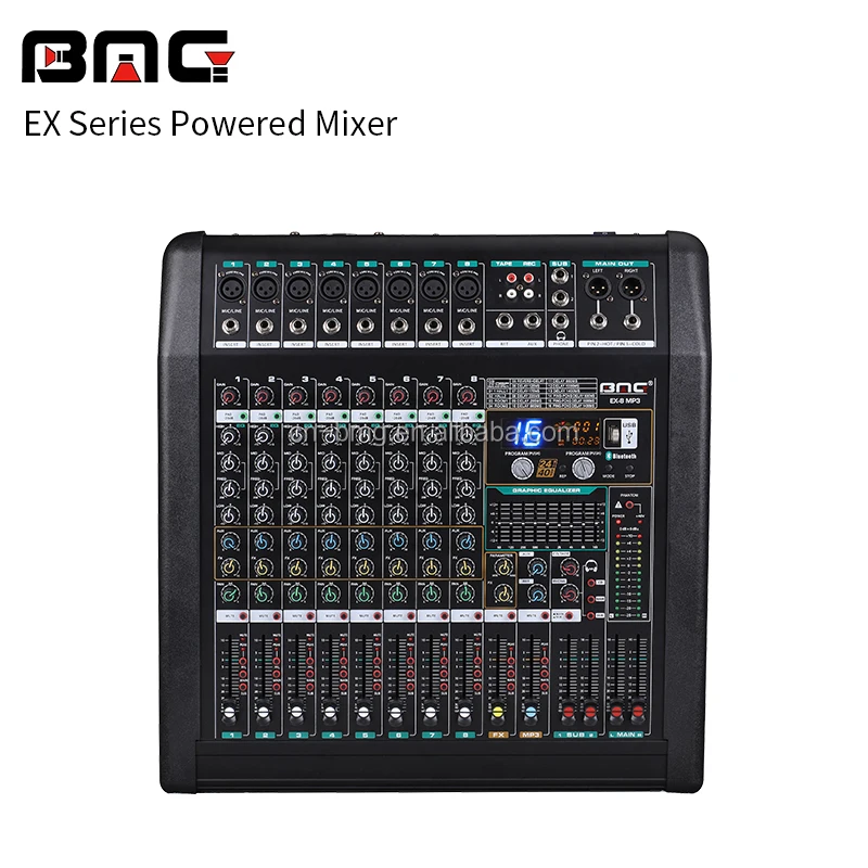 BMG Professional Audio Blueteeth Power Amplifier Mixer  Newest 8 Channel Sound Music Mixer Digital mixer audio