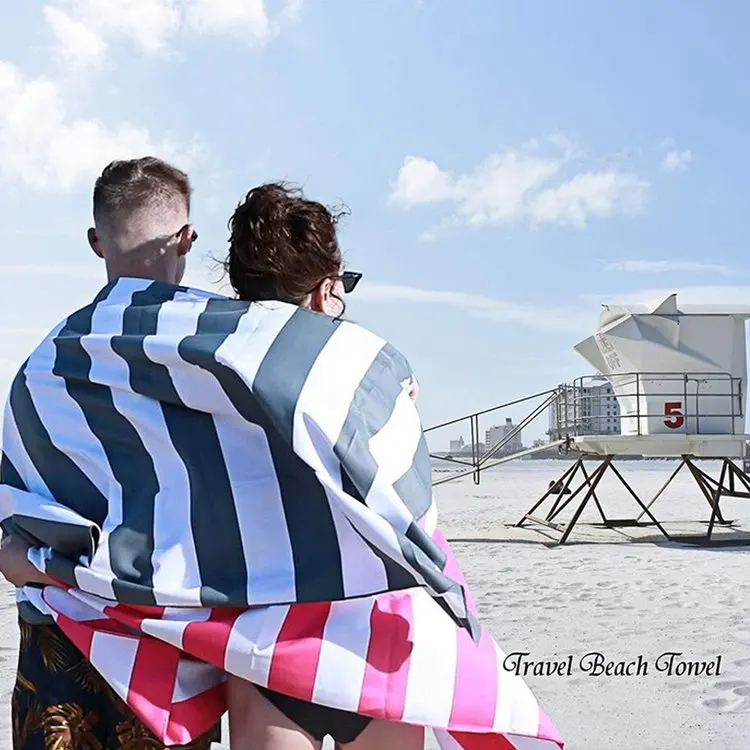 Beach Towel Microfiber Beach Towels Quick Dry Sand Proof Absorbent Compact Beach Blanket For Kids And Adults