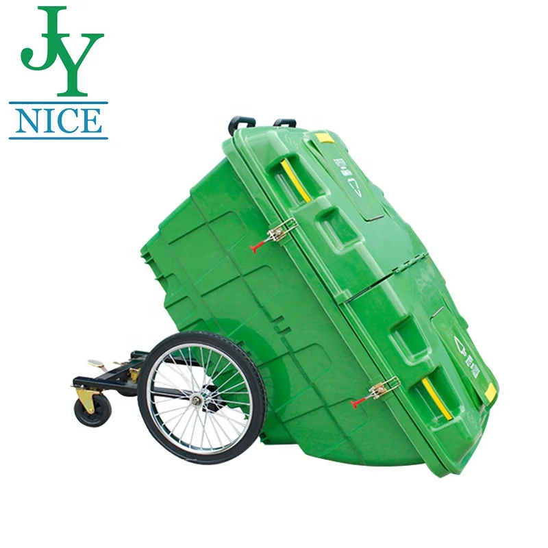 400Liter Plastic Four Wheels Mobile Garbage Cart rectangular