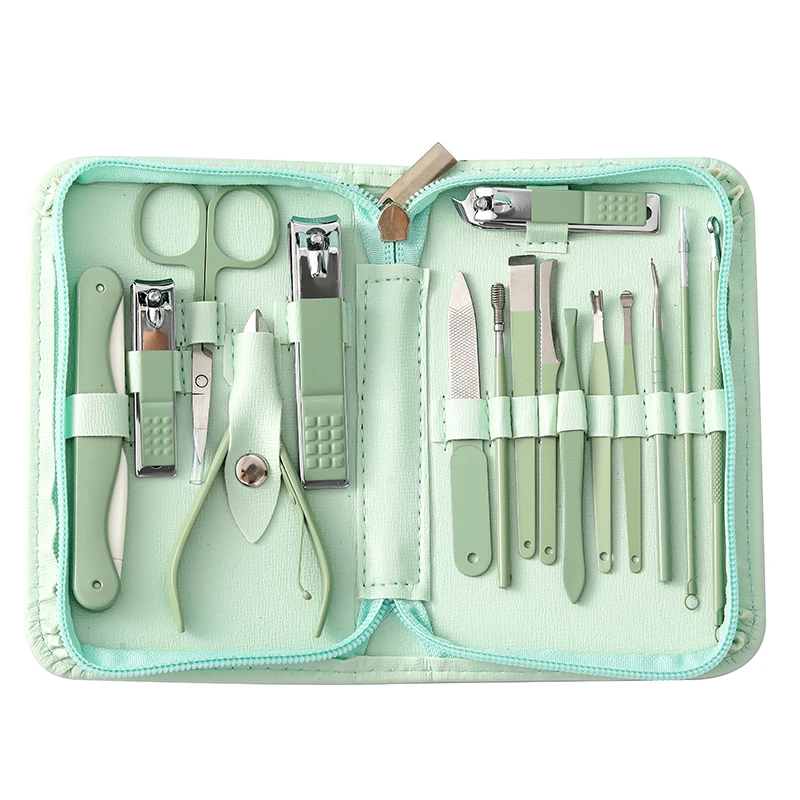 Wholesale  16 in 1 Stainless Steel  Manicure Set Nail Clipper Manicure Pedicure Set