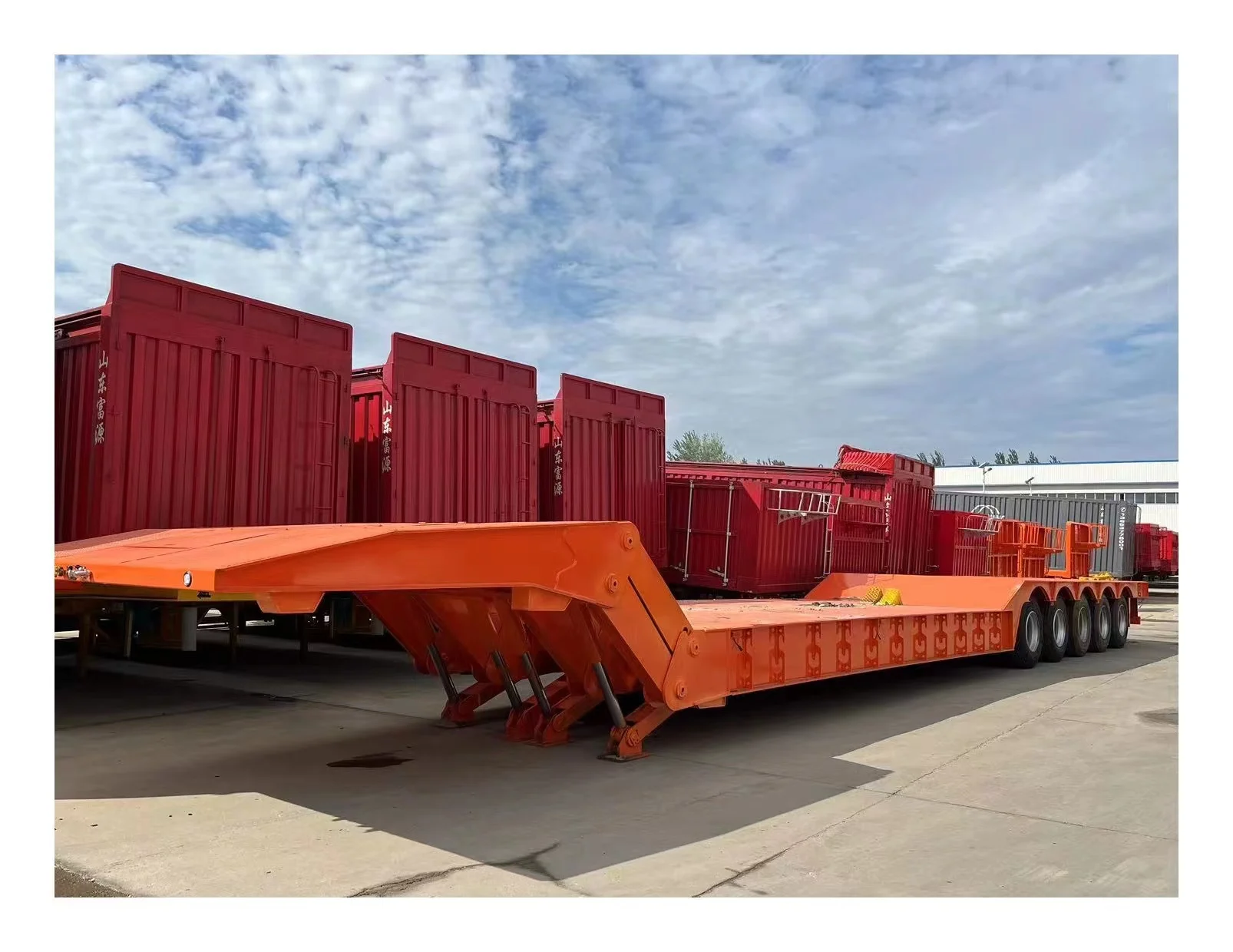 Detachable Semi Hydraulic Gooseneck Low Loader Trailer For Heavy Equipment Transport
