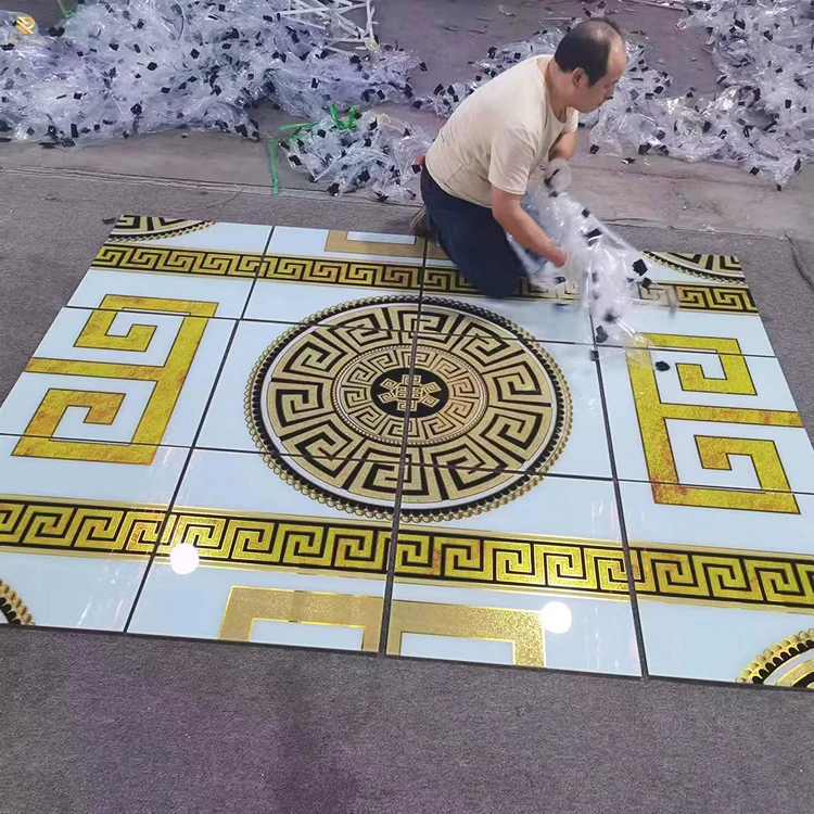 Springletile floor tiles ceramic 600x600 polished porcelain marble look greek key continuous pattern textured glazed floor tiles