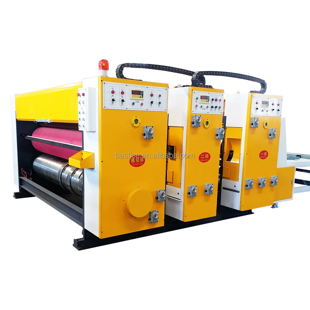 Top quality carton printing slotting die-cutting machine flexographic corrugated cardboard box printer making