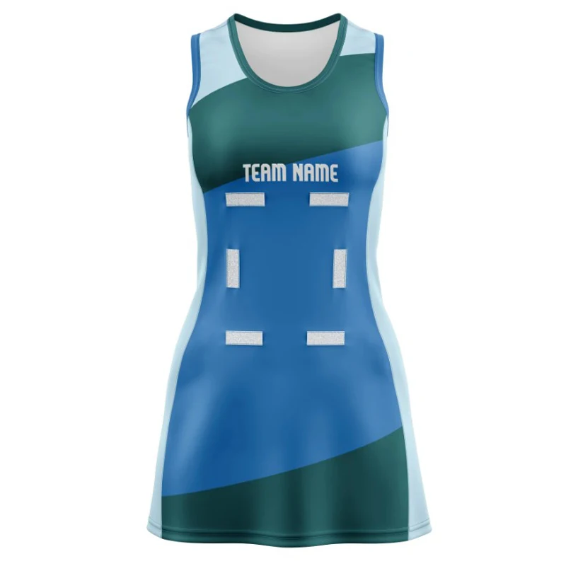 latest designs 4 panel cheap lycra netball dress