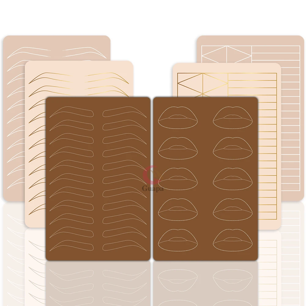 OEM ODM Double Sides Tattoo Skin Practice Microblading Eyebrow Lip Permanent Makeup Practice Skin Pad Brows For Wholesale