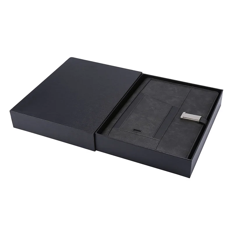 Smart Notepad Pu Leather Diary Note Book Diary Custom with Pen Pocket Journal Planner Wireless Charger Gift Custom Packing