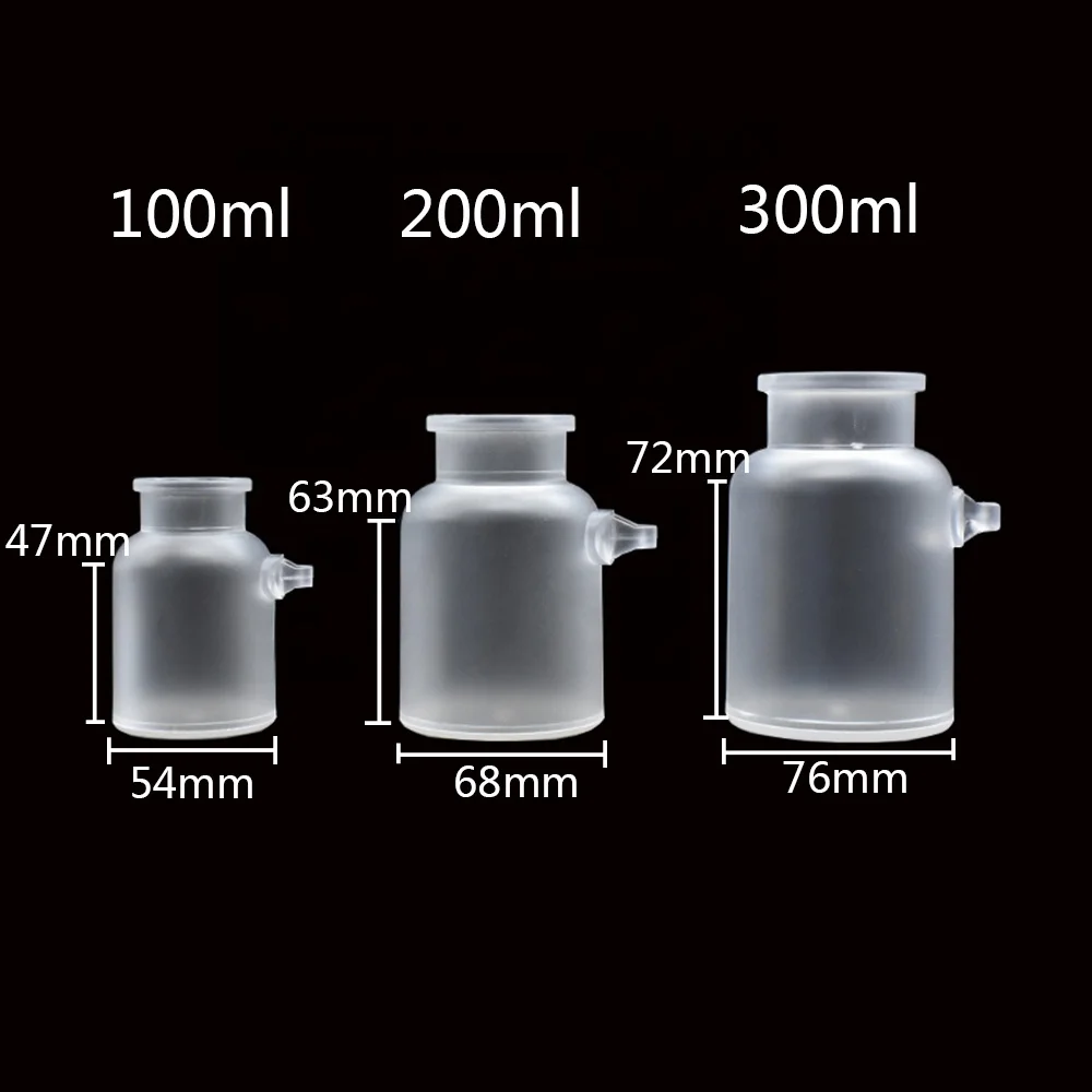 Durable 100ml 200ml 300ml plastic bath salt bottle matt clear ABS cosmetic packaging with wooden spoon cork in stock